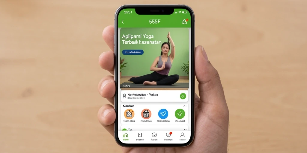 Antarmuka aplikasi Yoga 555F yang mudah digunakan dan menarik.