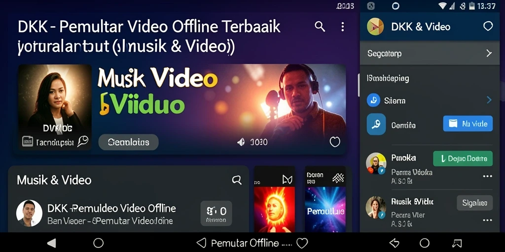 Antarmuka DKK menunjukkan kemudahan penggunaan Pemutar Video Offline.