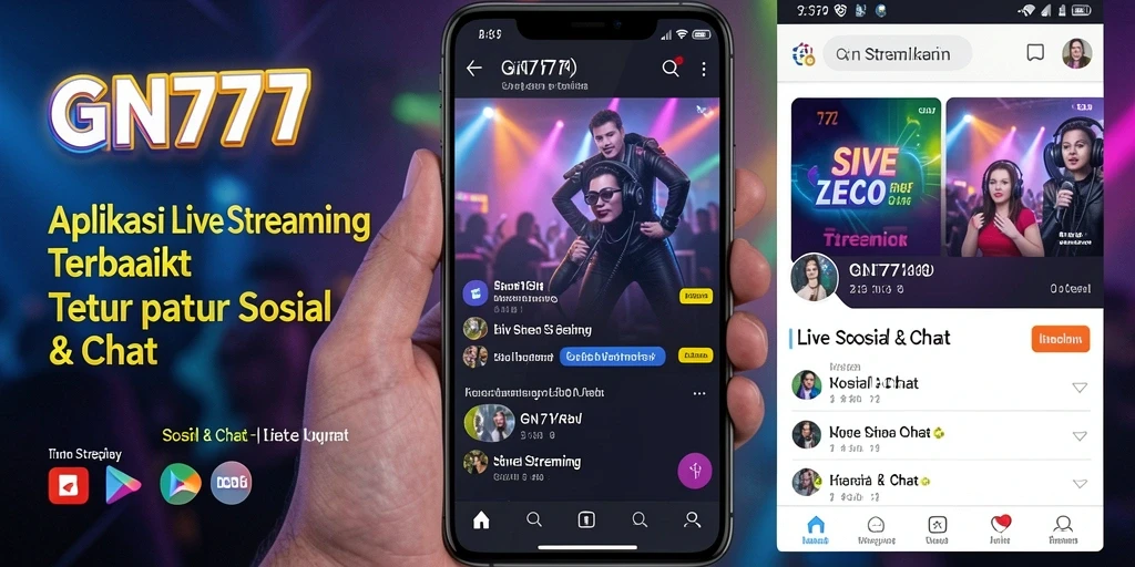 Antarmuka GN777 menampilkan fungsi Live Streaming yang menarik dan interaktif.