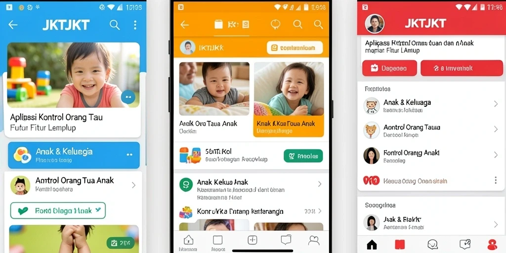 Tampilan antarmuka pengguna aplikasi Kontrol Orang Tua yang ramah anak.