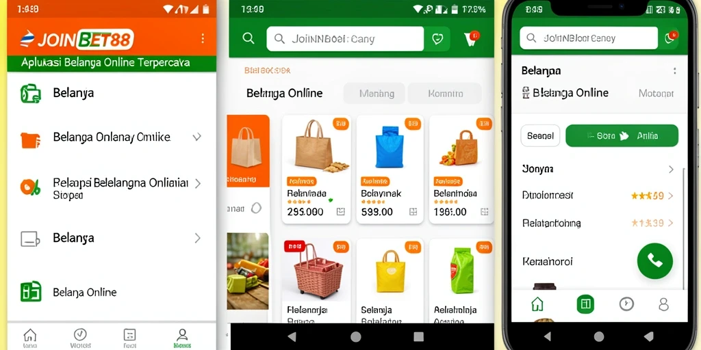 Tampilan antarmuka pengguna aplikasi JOINBET88 untuk Belanja Online.